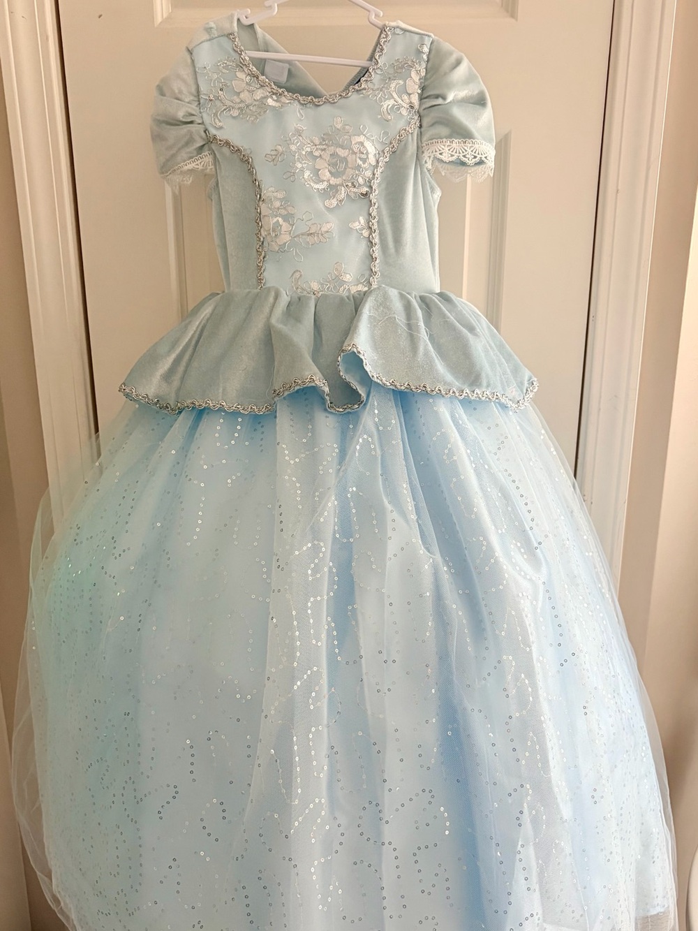 Light Blue Princess Ball Gown Kids Costume with Sparkle Tulle